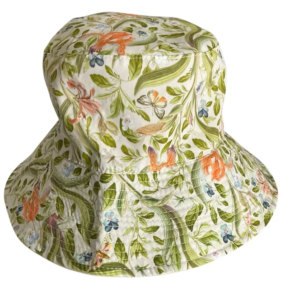 NWT Fable England Green Floral Bucket Hat Botanical Print Item 45020 - Picture 4 of 9